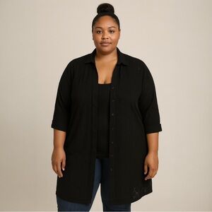 Torrid Black Button-Up Cardigan
